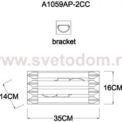 Светильник настенный бра Arte Lamp A1059AP-2CC