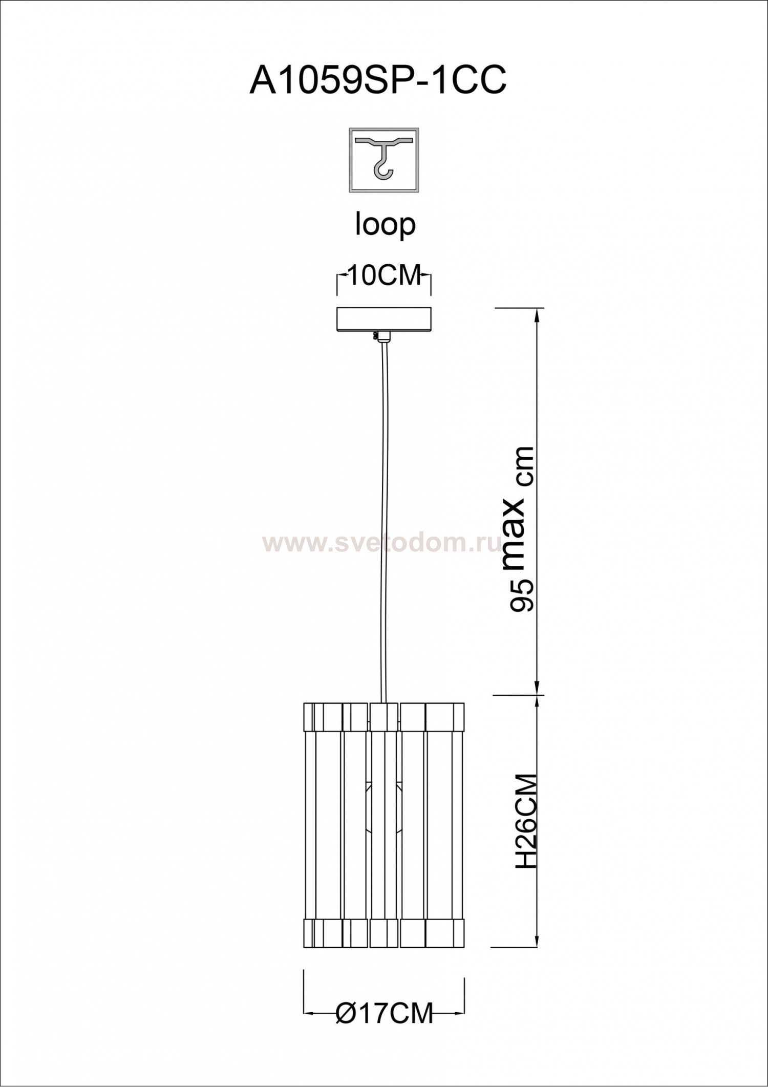 Светильник подвесной Arte lamp A1059SP-1CC