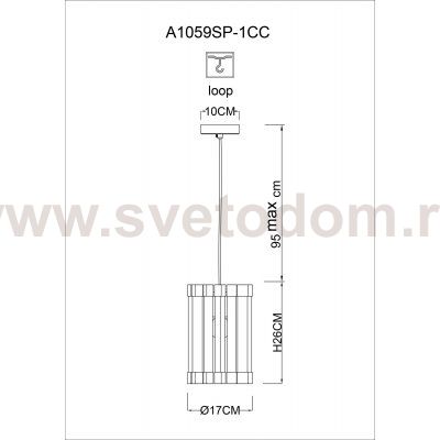 Светильник подвесной Arte lamp A1059SP-1CC