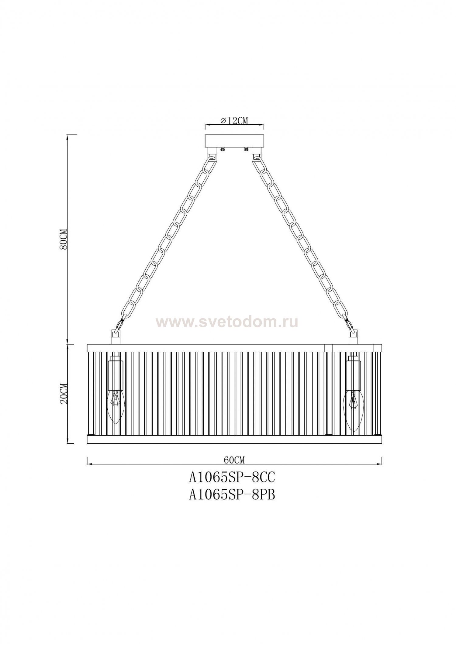 Люстра подвесная Arte Lamp A1065SP-8PB ANETTA
