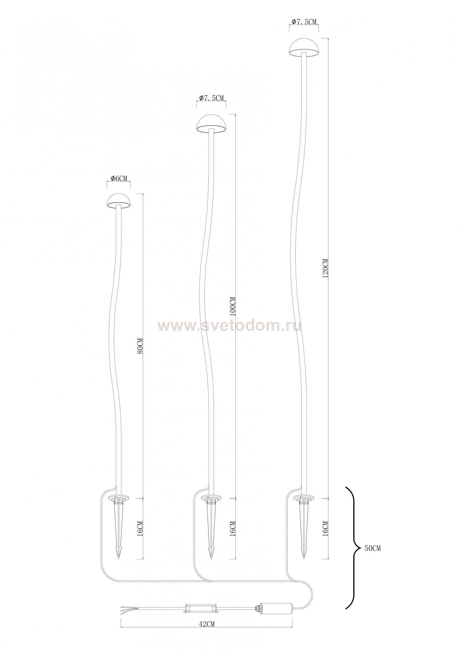 Грунтовый светильник Arte Lamp MOTUS A1081PA-3BK