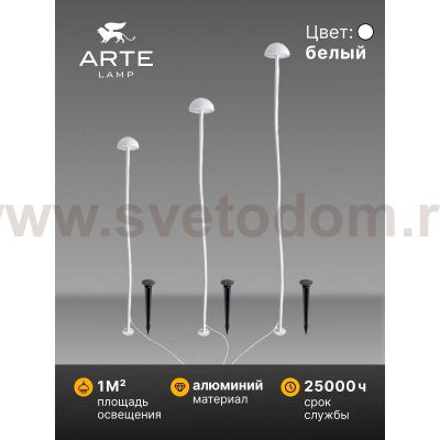 Грунтовый светильник Arte Lamp MOTUS A1081PA-3WH