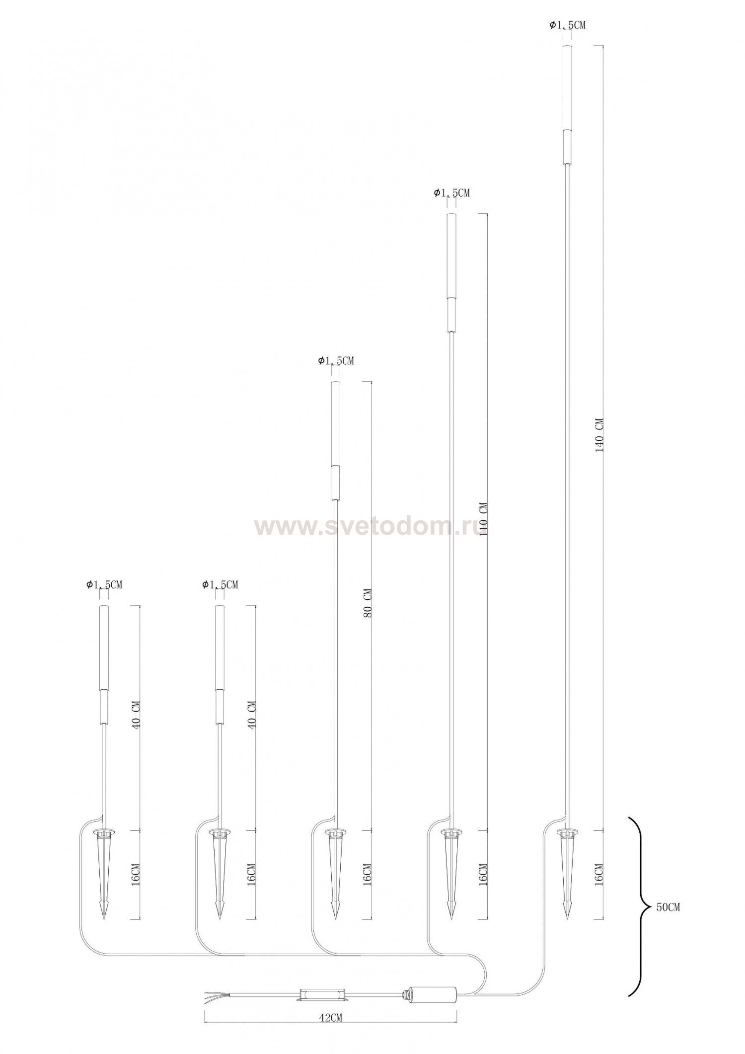 Грунтовый светильник Arte Lamp MUSTER A1083PA-5BK