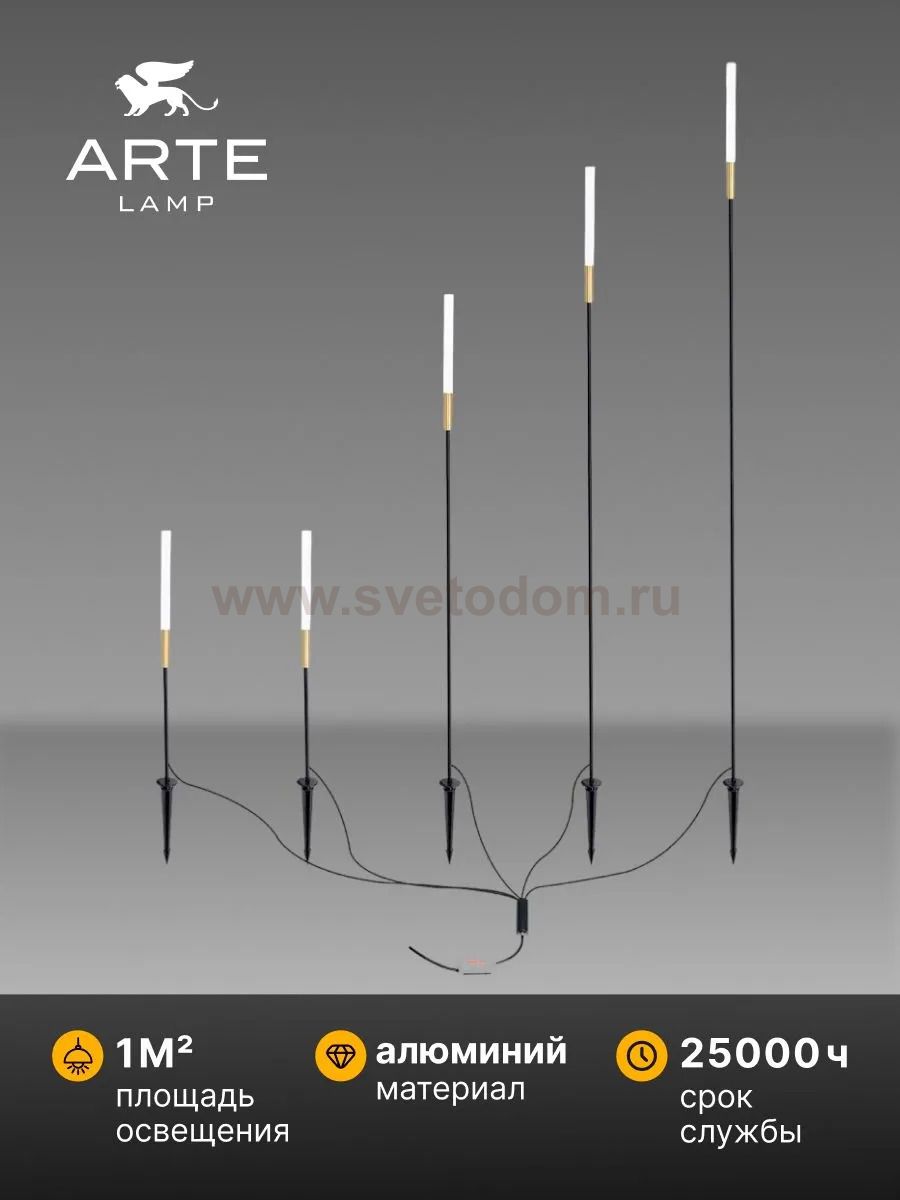 Грунтовый светильник Arte Lamp MUSTER A1083PA-5BK