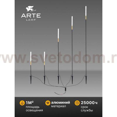 Грунтовый светильник Arte Lamp MUSTER A1083PA-5BK