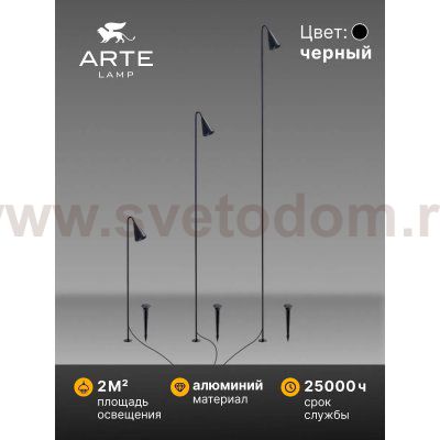 Грунтовый светильник Arte Lamp MULIPHEIN A1084PA-3BK