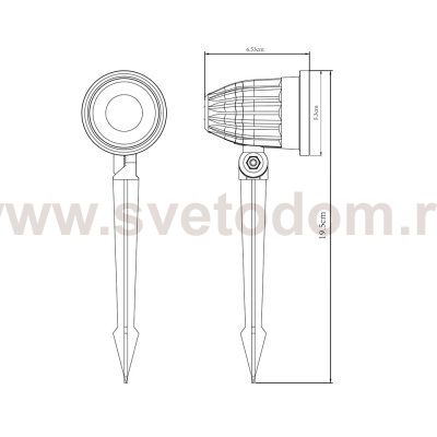 Грунтовые светильники Arte Lamp A1127IN-1BK ELSIE