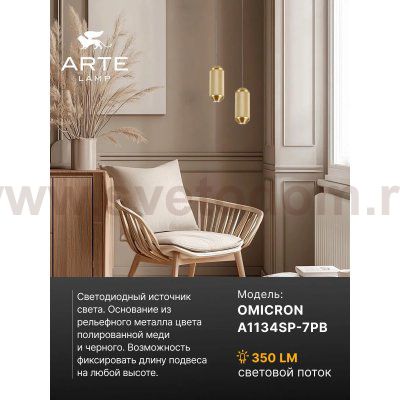 Светильник подвесной Arte Lamp A1134SP-7PB OMICRON