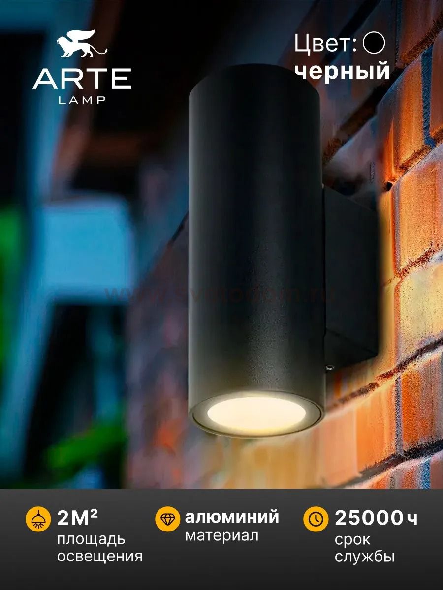 Фасадный светильник Arte Lamp TORCULAR A1307AL-2BK