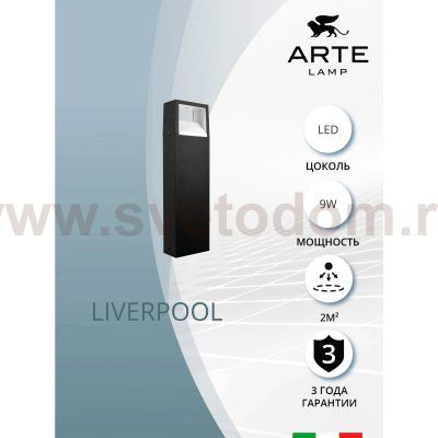 Уличный светильник Arte Lamp A1326PA-1BK LIVERPOOL
