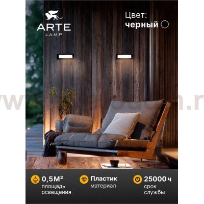 Фасадный светильник Arte Lamp A1505IN-1BK TIPICO