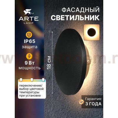 Фасадный светильник Arte Lamp NIMBO A1510AL-1BK