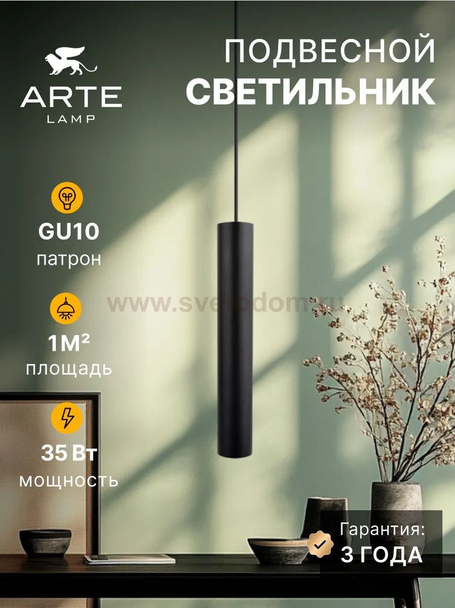 Точечные подвесные светильники Arte Lamp A1526SP-1BK RIDGET