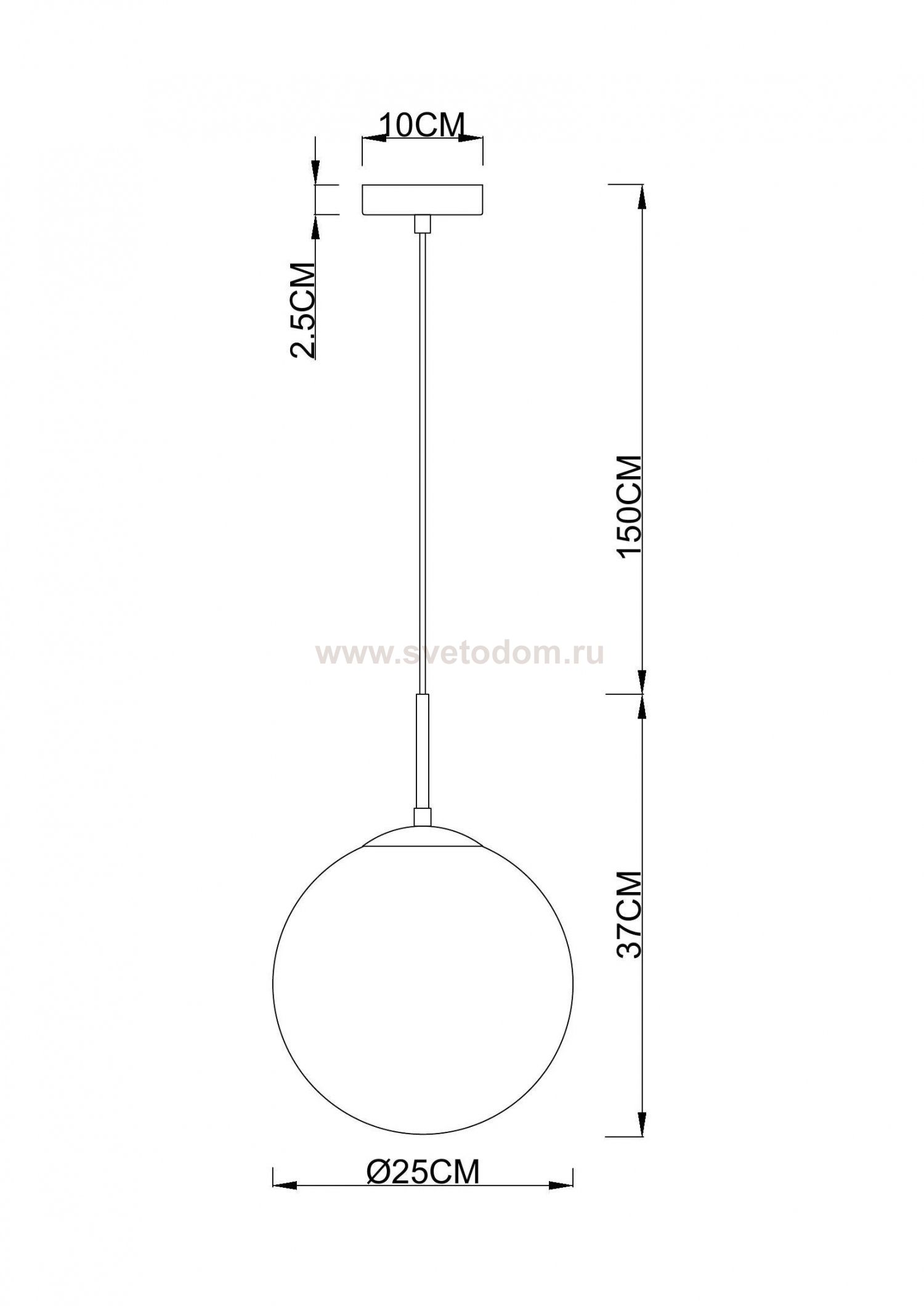 Светильник подвесной 250мм Arte Lamp A1561SP-1BK VOLARE черный