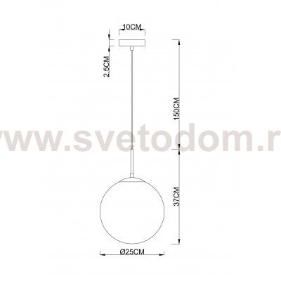 Светильник подвесной 250мм Arte Lamp A1561SP-1BK VOLARE черный