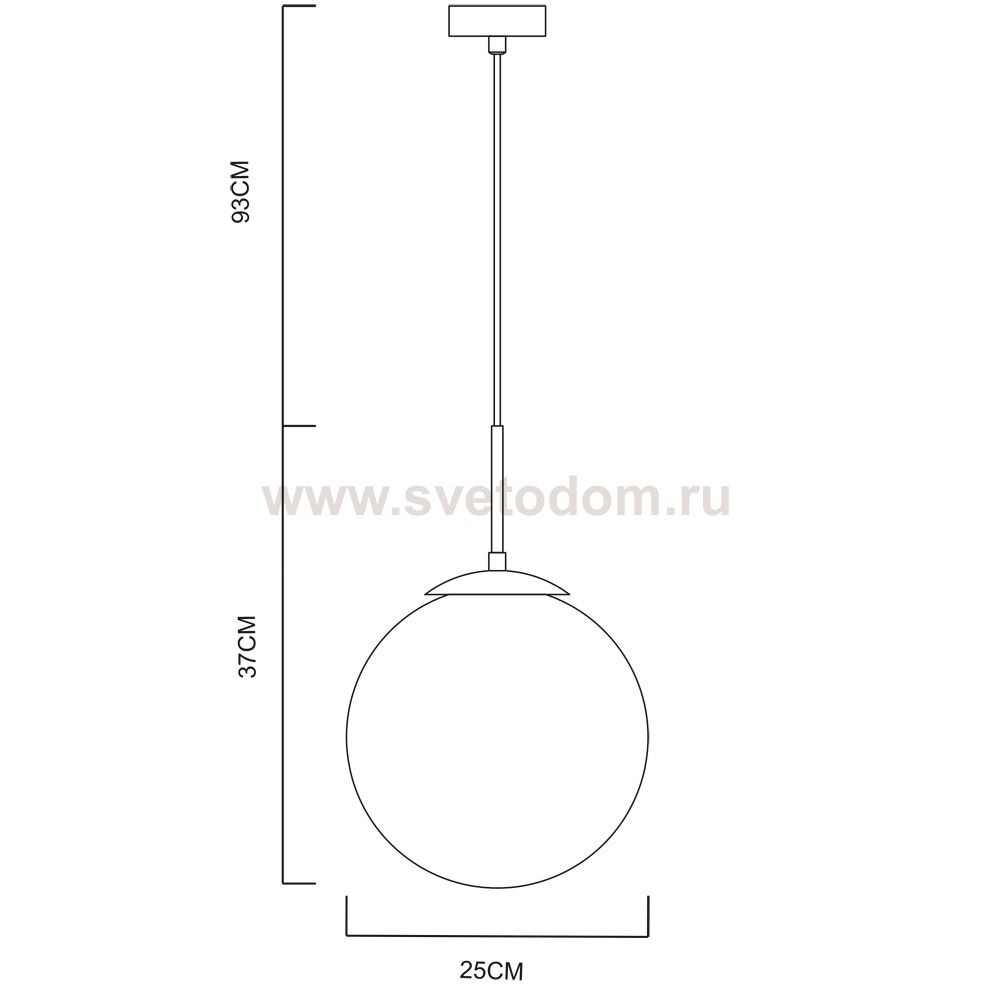Светильник подвесной шар 250мм Arte Lamp A1561SP-1PB VOLARE