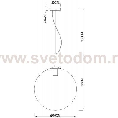 Светильник подвесной 400мм Arte Lamp A1564SP-1PB VOLARE