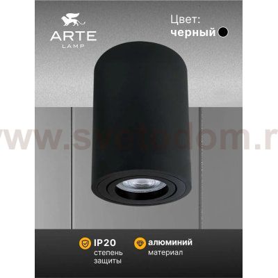 Точечный накладной светильник Arte Lamp A1566PL-1BK SENTRY