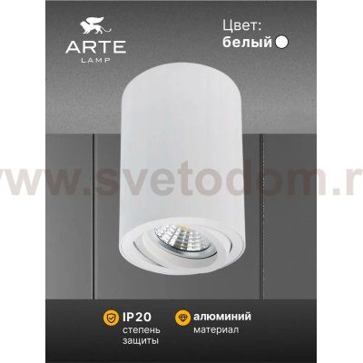 Точечный накладной светильник Arte Lamp A1566PL-1WH SENTRY