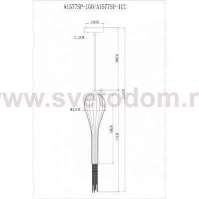 Светильник подвесной Arte lamp A1577SP-1CC WATERFALL