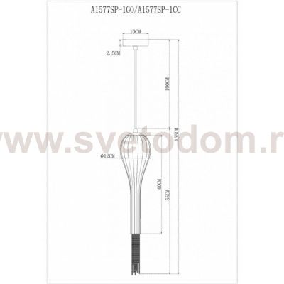 Светильник подвесной Arte Lamp A1577SP-1GO WATERFALL