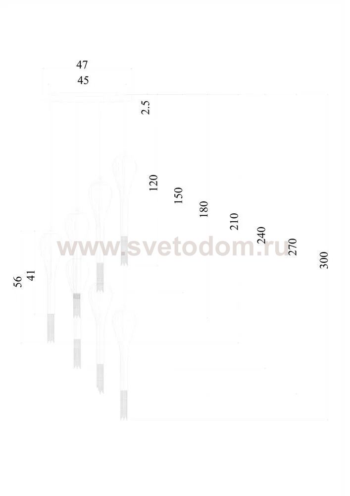 Каскадная люстра Arte Lamp WATERFALL A1577SP-7GO