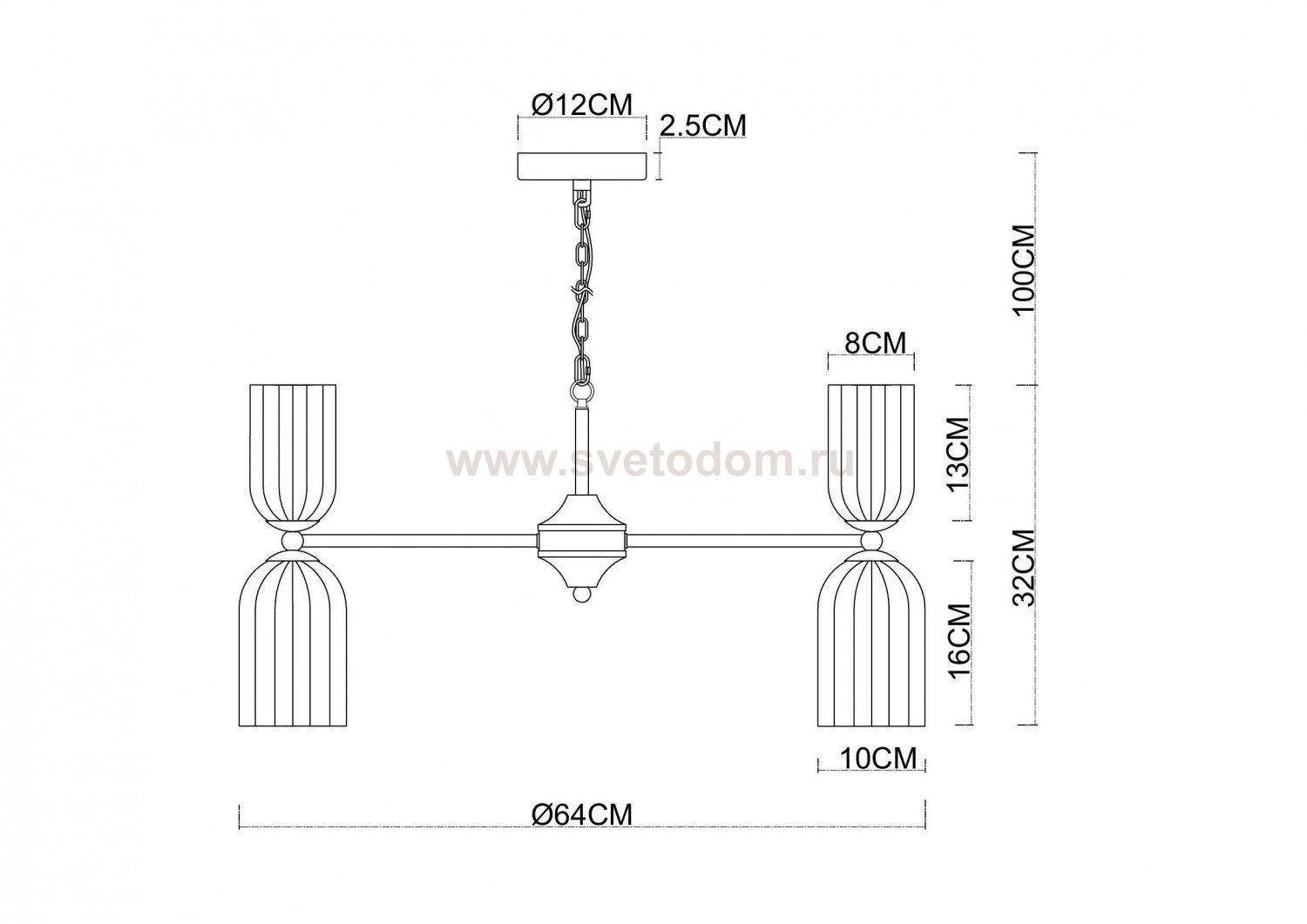 Подвесная люстра Arte Lamp A1623LM-10GO CHARM