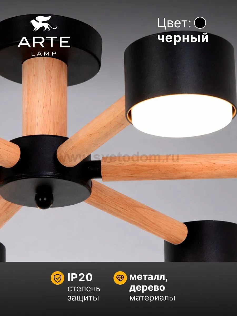Потолочная люстра Arte Lamp TENDA A1624PL-6BK
