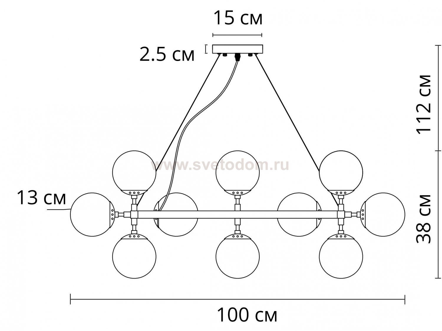 Люстра на штанге Arte lamp A1664SP-25GO BOLLA