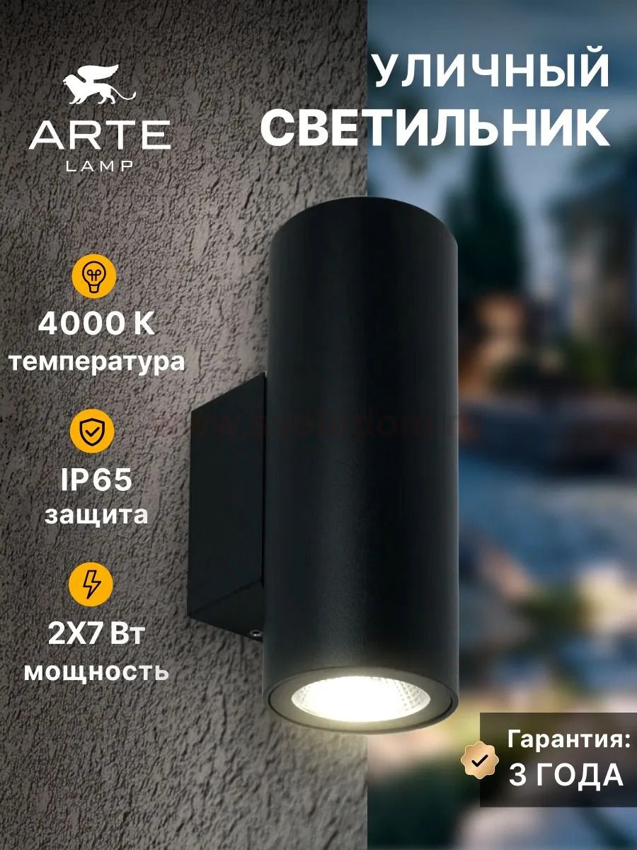 Уличный светильник Arte Lamp A1807AL-2BK TORCULAR