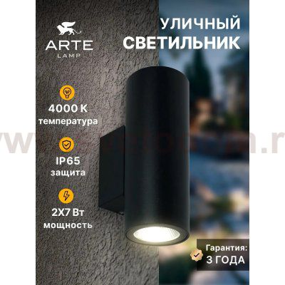 Уличный светильник Arte Lamp A1807AL-2BK TORCULAR