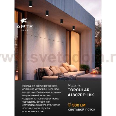 Уличный светильник Arte Lamp A1807PF-1BK TORCULAR