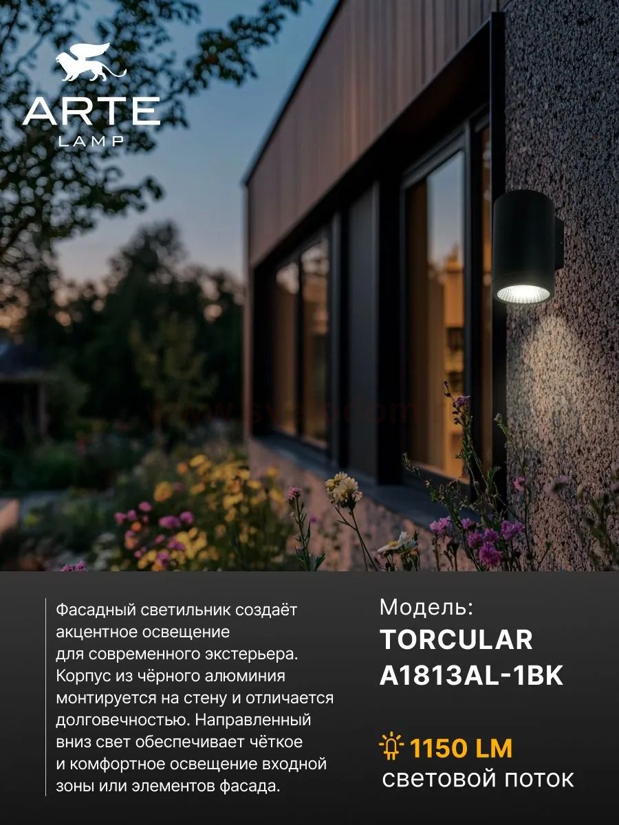 Уличный светильник Arte Lamp A1813AL-1BK TORCULAR