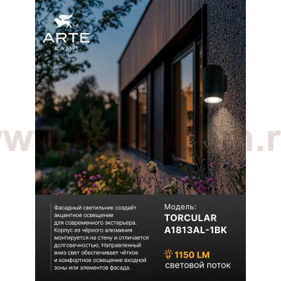 Уличный светильник Arte Lamp A1813AL-1BK TORCULAR