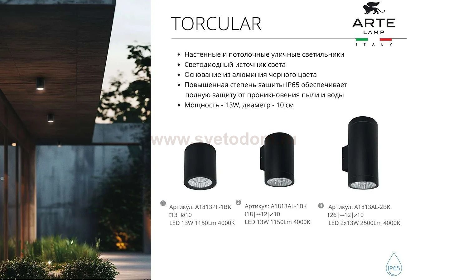 Уличный светильник Arte Lamp A1813AL-1BK TORCULAR