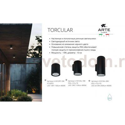 Уличный светильник Arte Lamp A1813AL-1BK TORCULAR