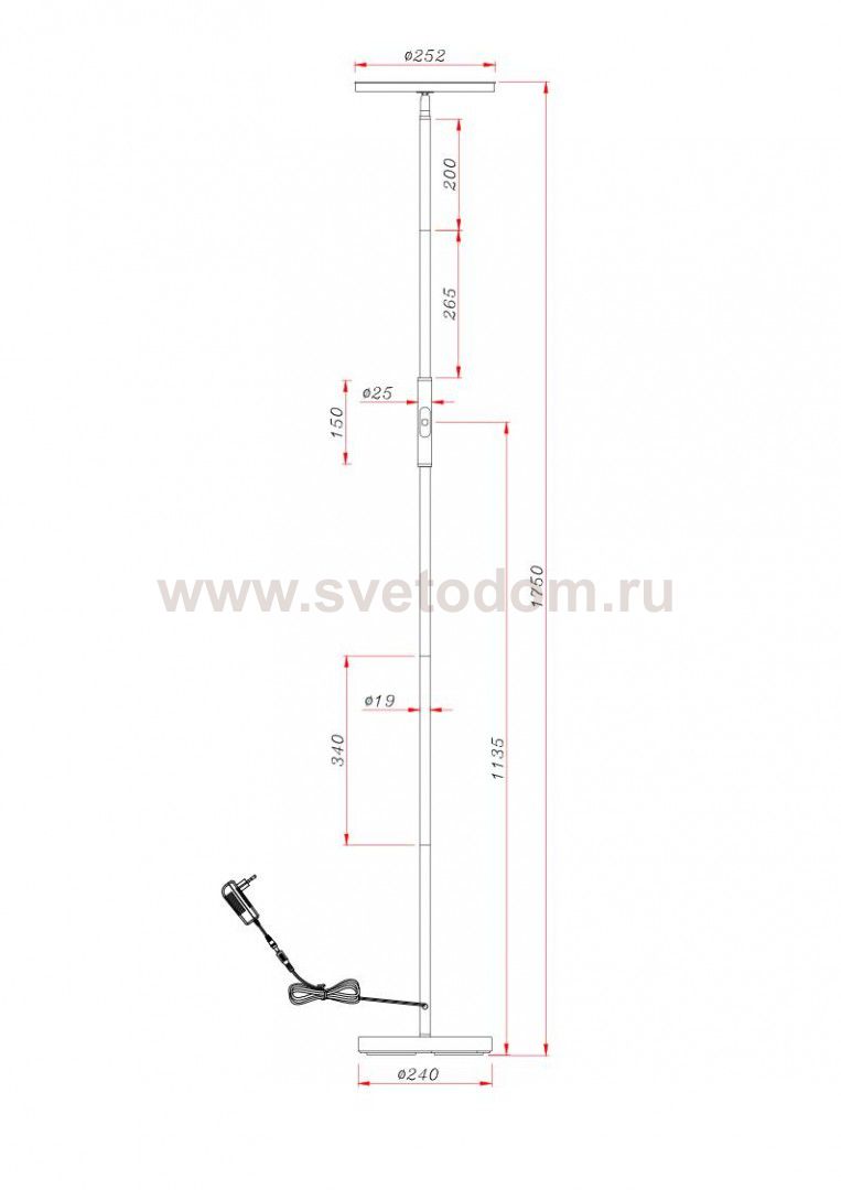 Торшер Arte Lamp A1822PN-1BK SCEPTRUM