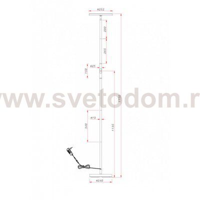 Торшер Arte Lamp A1822PN-1BK SCEPTRUM