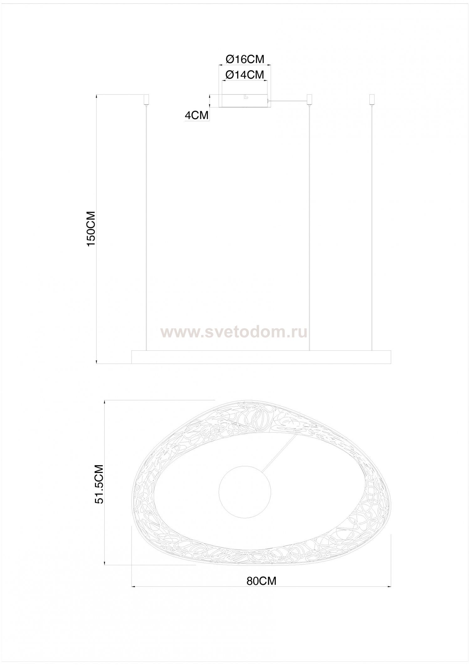 Светильник подвесной Arte Lamp A1847SP-46BK CINTA