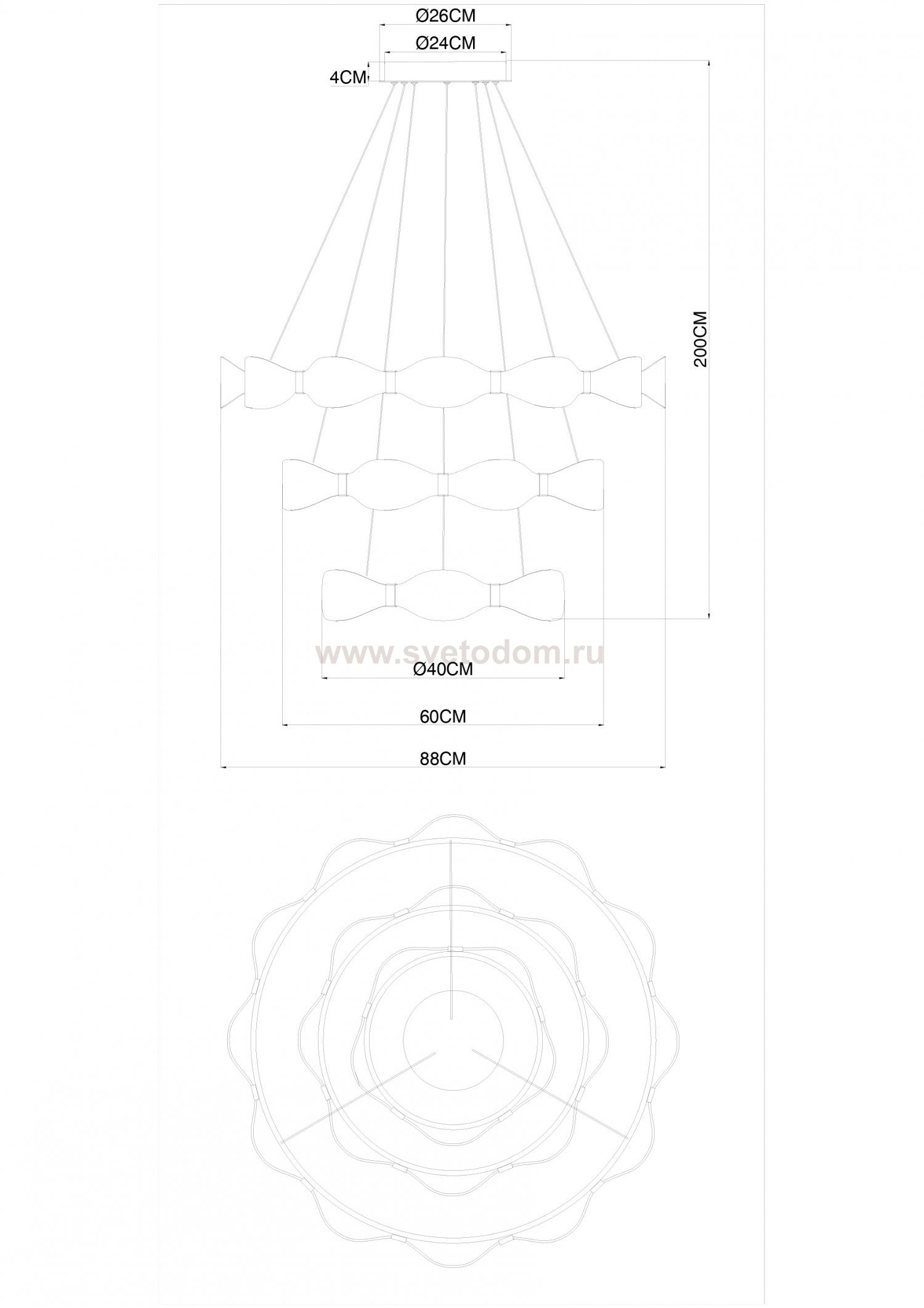Светильник подвесной Arte Lamp A1868SP-3PB GRACE