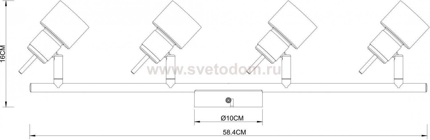 Светильник поворотный Arte Lamp A1906PL-4BK ALMACH