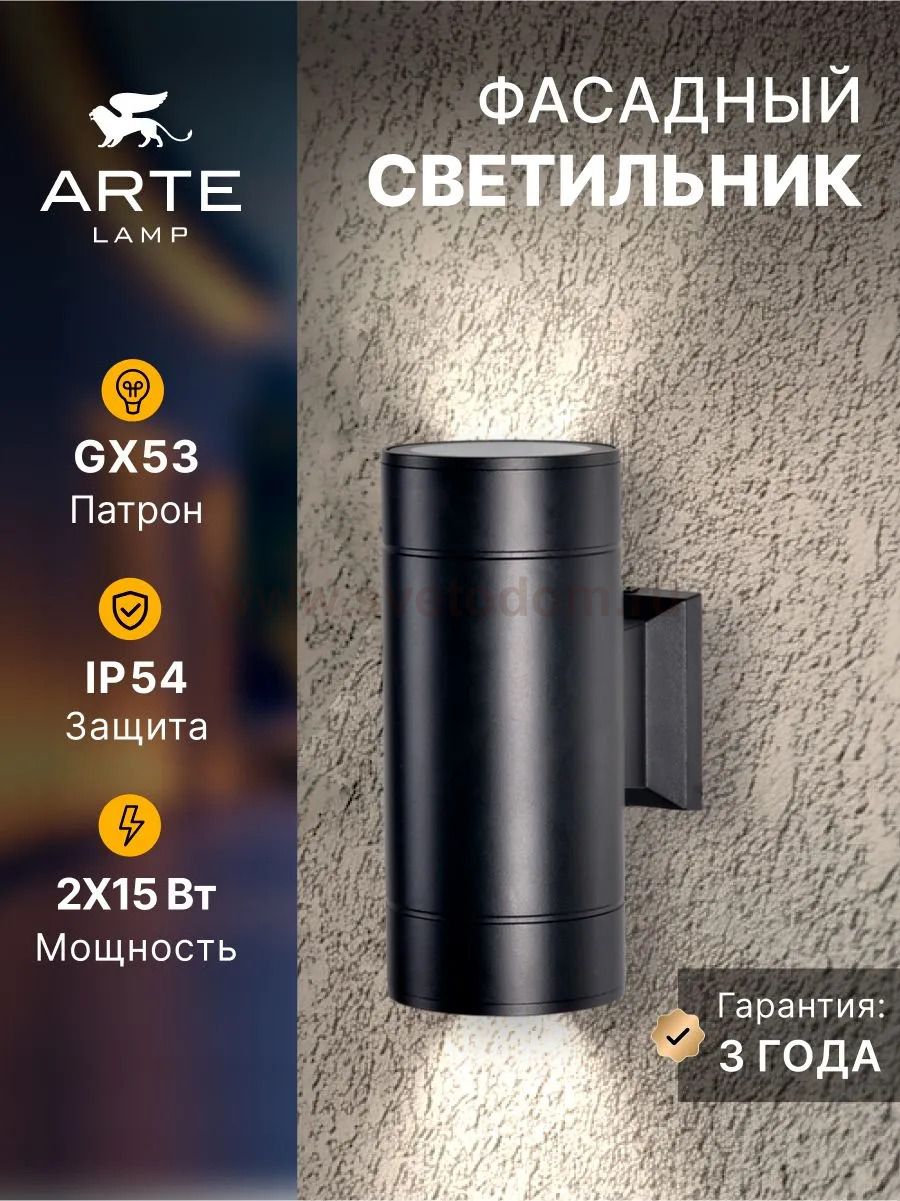 Уличный светильник Arte Lamp A1913AL-2BK PIAUTOS
