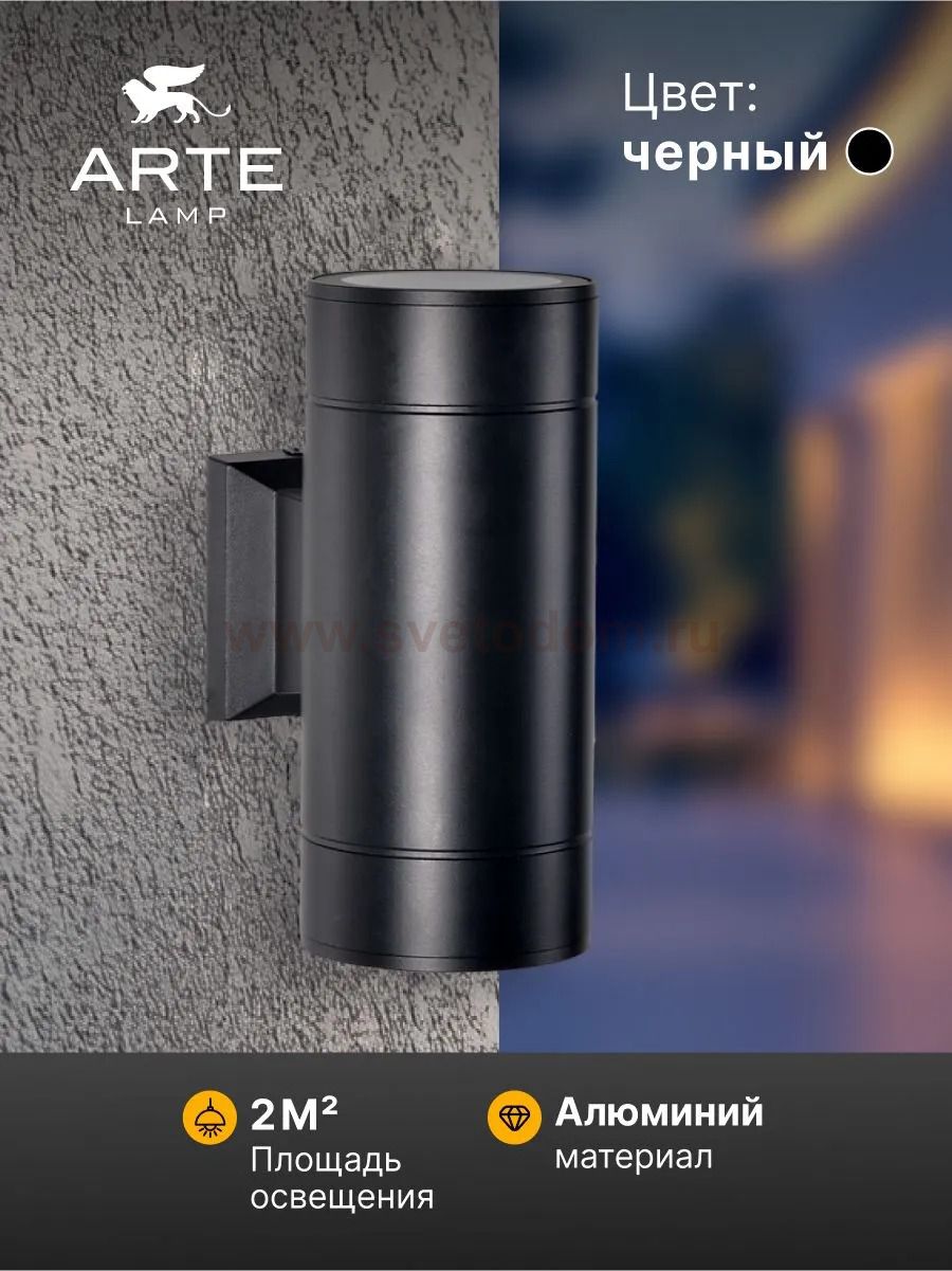 Уличный светильник Arte Lamp A1913AL-2BK PIAUTOS
