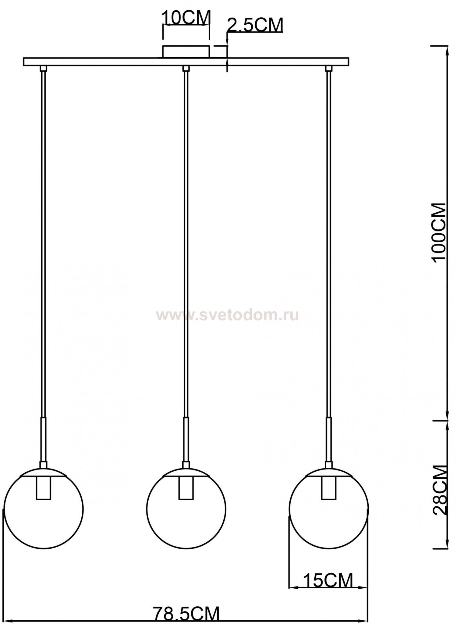Светильник подвесной Arte lamp A1915SP-3AB VOLARE