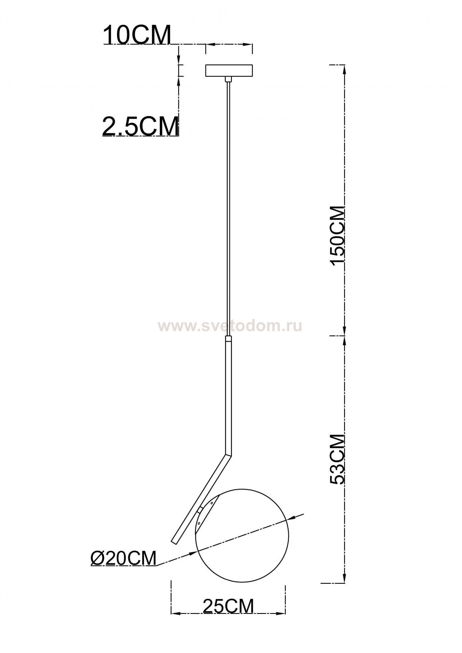 Подвес Arte Lamp A1923SP-1BK BOLLA-UNICA