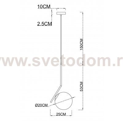 Подвес Arte Lamp A1923SP-1BK BOLLA-UNICA