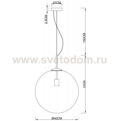 Плафон стекло шар прозрачный 400мм (98мм посадка) Arte Lamp A1940SP-1 VOLARE