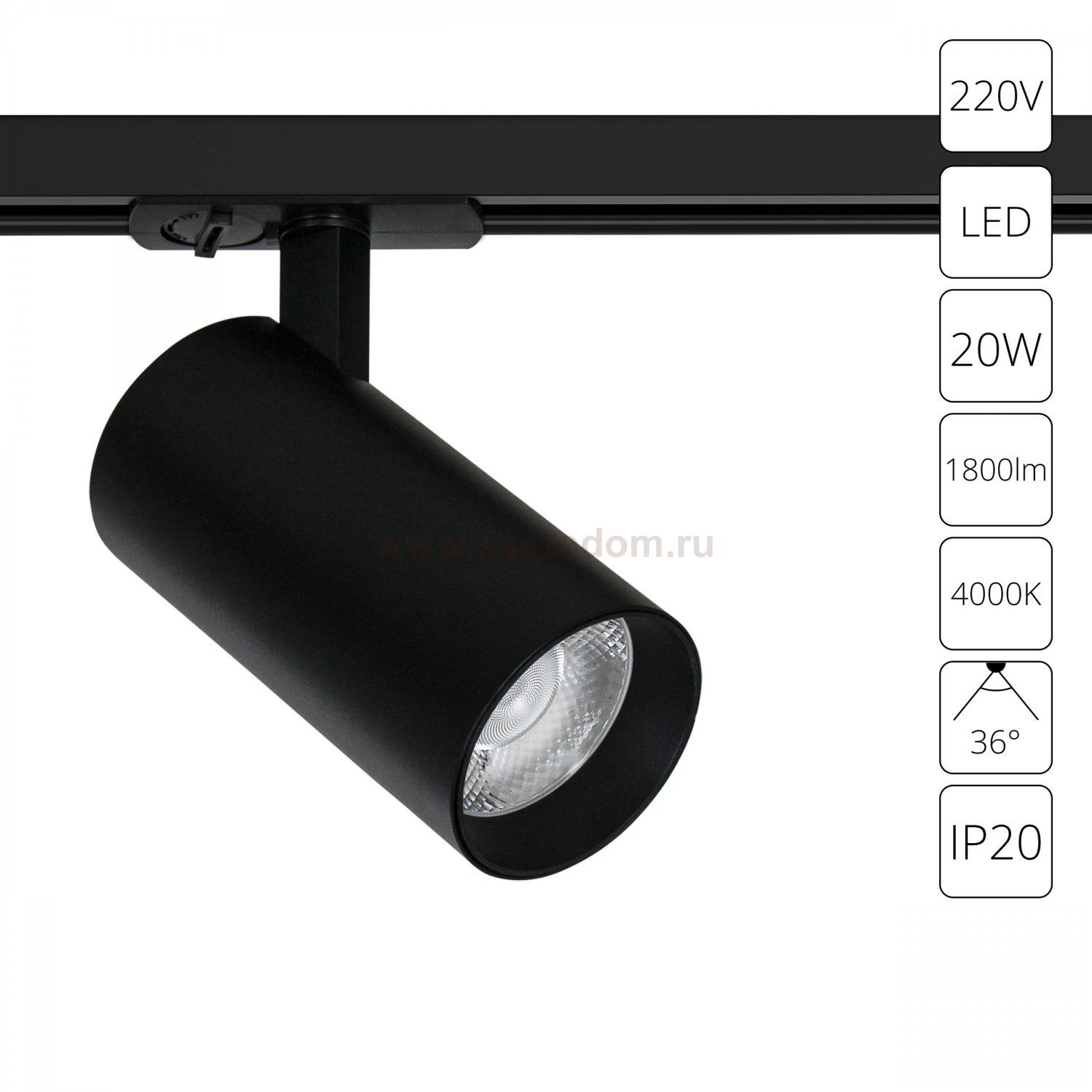 Трековый светильник Arte Lamp A1947PL-1BK BENE