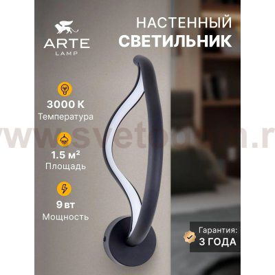 Настенный светильник бра Arte Lamp A1987AP-8BK HYPERBOLA