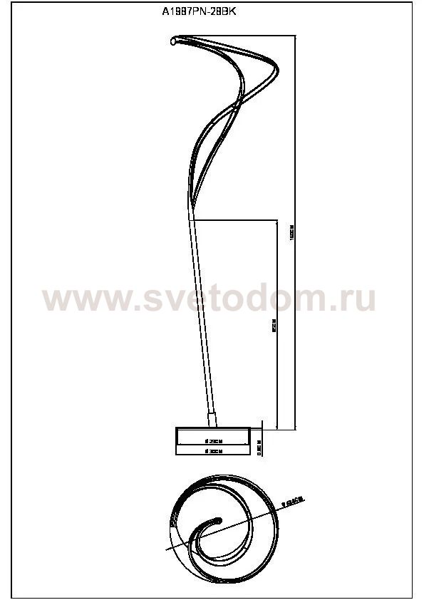 Напольный светильник Arte Lamp A1987PN-28BK HYPERBOLA